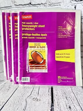 Staples LOT High Capacity Heavyweight Sheet Protectors 15944 Top Loading x 100
